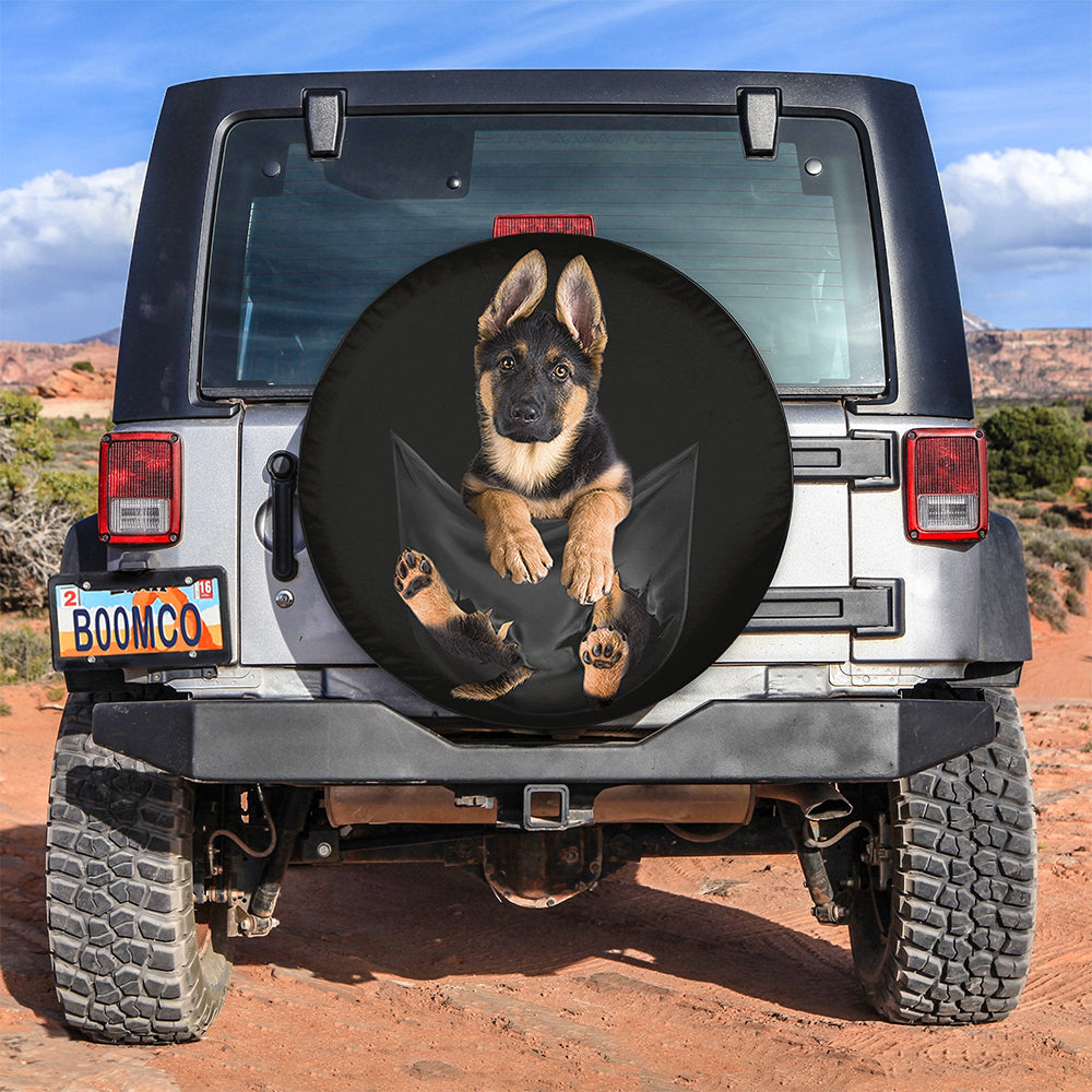 German Shepherd Puppy Dog Hanging Cute Jeep Car Spare Tire Covers Gift ...