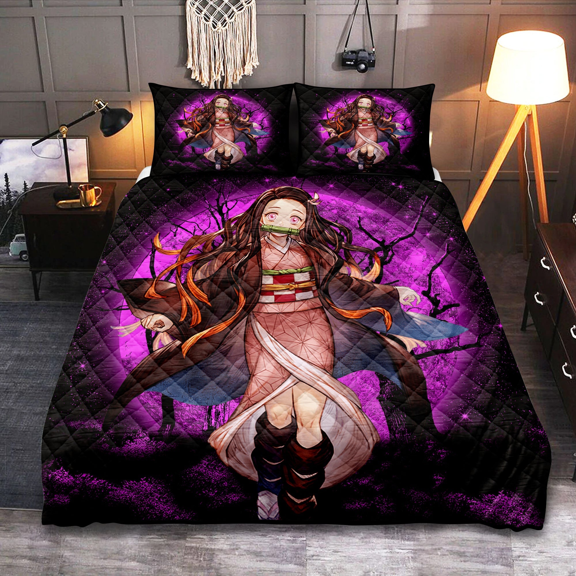 Nezuko Demon Slayer Moonlight Quilt Bed Sets 47choco
