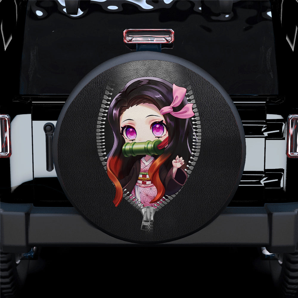 nezuko-spare-tire-covers-mock-up Nezuko Zipper Car Spare Tire Gift For Campers Nearkii