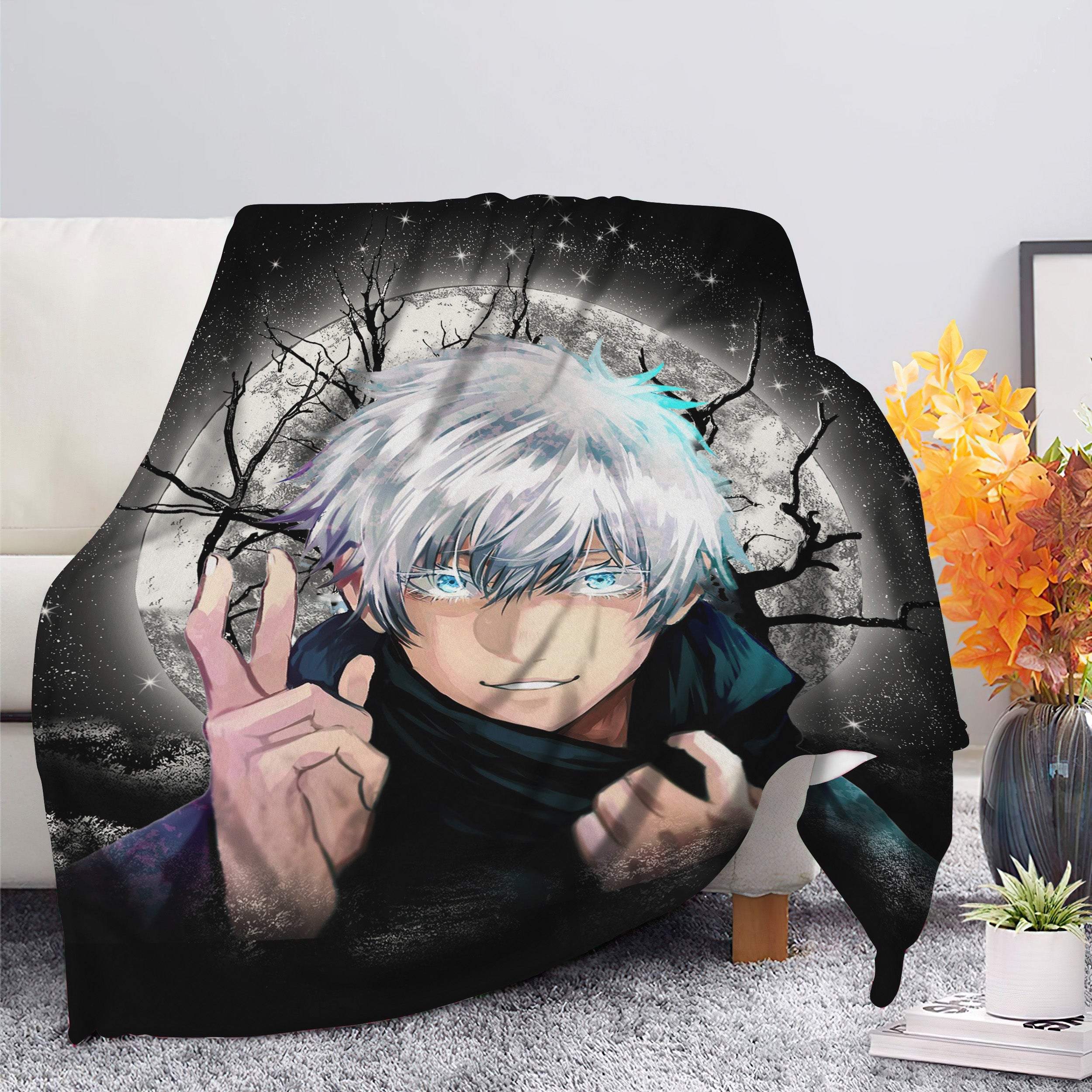 Satoru Gojo Jujutsu Kaisen Moonlight Premium Blanket - 47choco